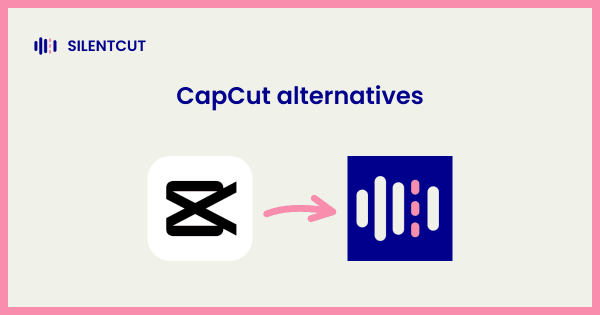 Blog cover card showing the CapCut logo and an arrow pointing to the SilentCut tile