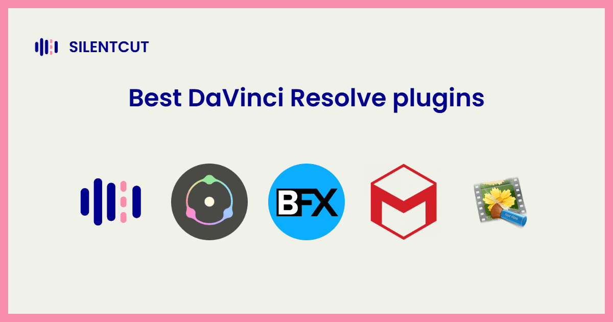 Blog cover card showing the SilentCut mark beside other DaVinci Resolve plugin icons
