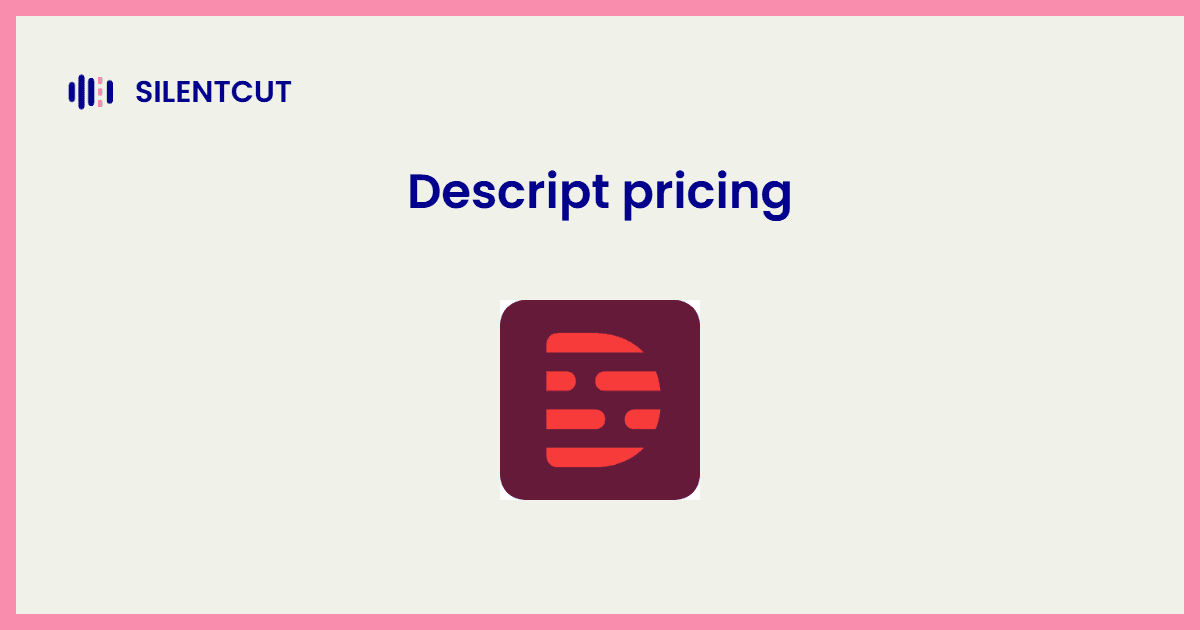 Blog cover card showing the Descript logo and an arrow pointing to the SilentCut mark